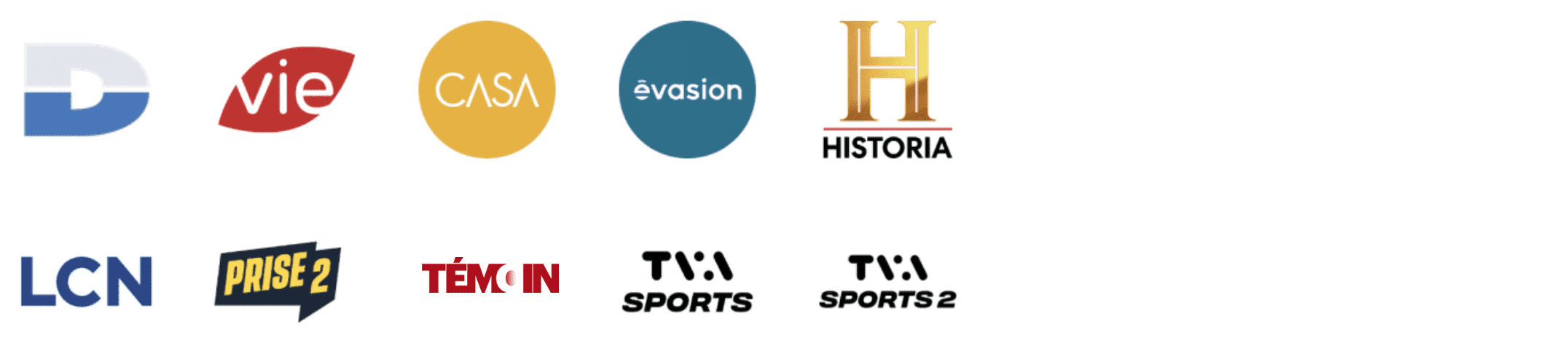 Francophone Theme Package logos includes popular french channels